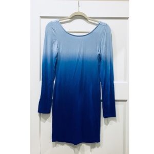 Blue Ombré Cotton Bodycon Dress